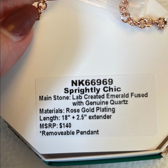 BP May 2025 Emerald Fused with Quartz - Rose Gold Plating - Picture 2 of 3